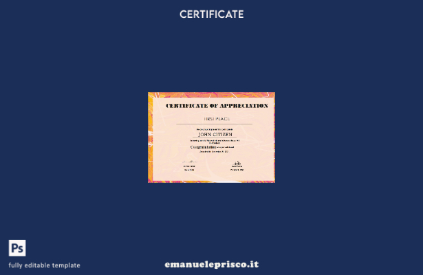 Modello di certificato d'arte USA in stile verificato nel modello in formato Wor